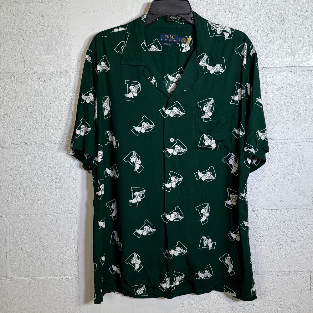 Polo Ralph Lauren Men's Classic-Fit P-Wing Camp Shirt green L $148
